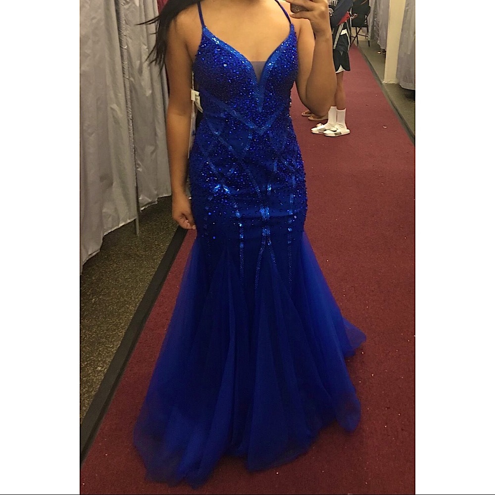 Gorgeous Royal Blue Trumpet Style Prom Dress (worn once!!)